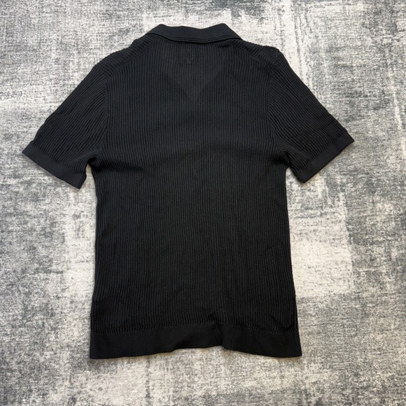 Abercrombie & Fitch Polo Men Medium Black Johnny Collar Stitch Knit Resort Party - Picture 7 of 8